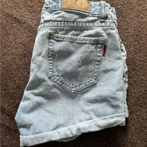 Women's Mid Rise Light Blue Jean Shorts
